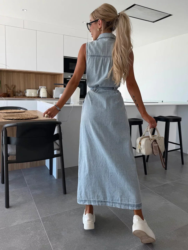 Jane – Vestido Comprido de Ganga