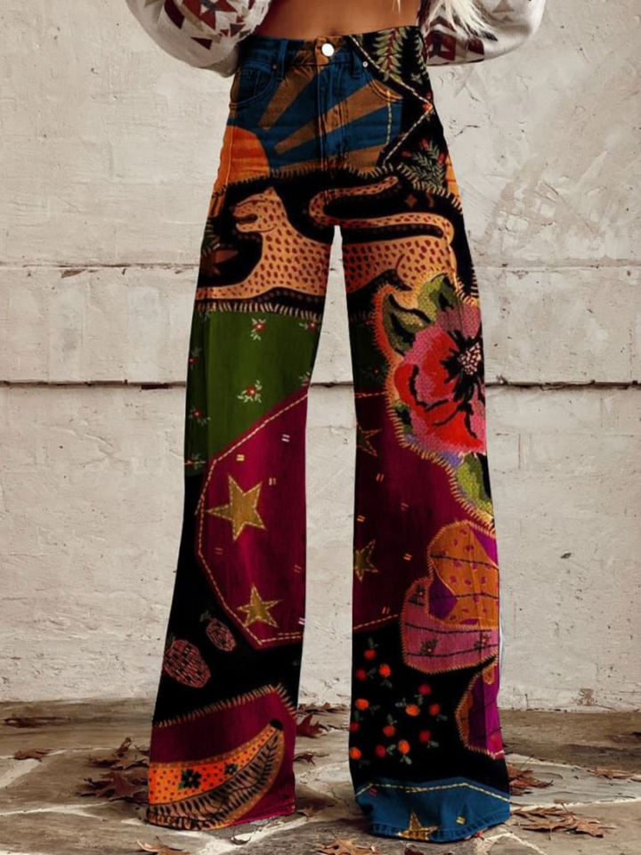 LÉNA | Calças Boho Vintage Elegantes e Confortáveis