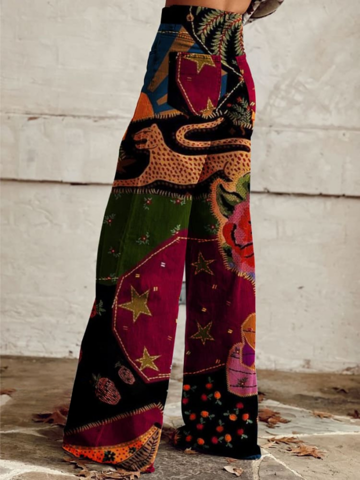 LÉNA | Calças Boho Vintage Elegantes e Confortáveis