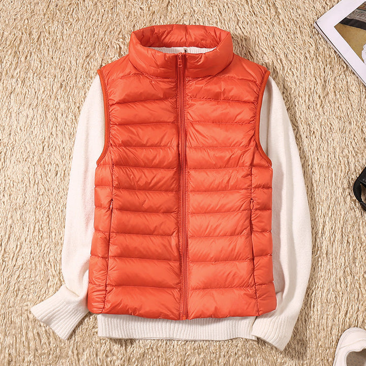 Sibylle® | Neue Winterweste mit weißen Entenfedern