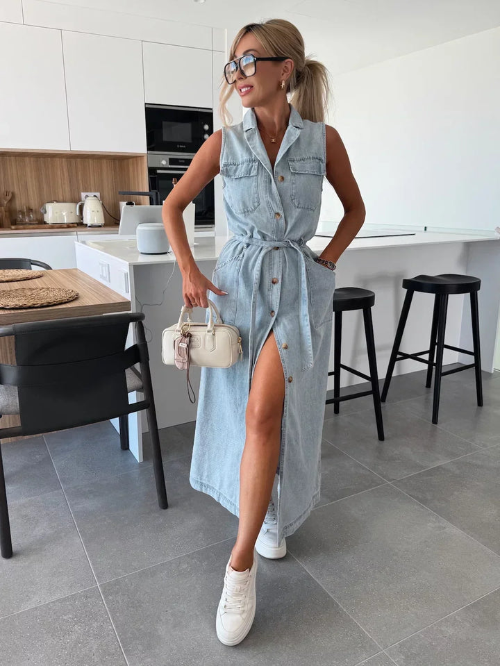 Jane – Vestido Comprido de Ganga