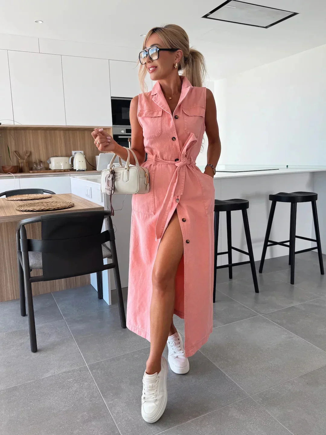 Jane – Vestido Comprido de Ganga